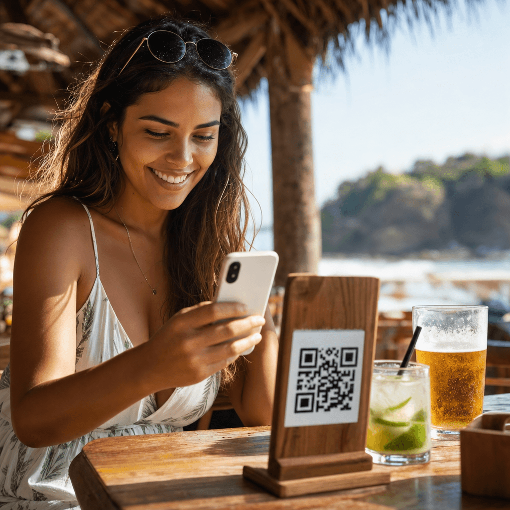 Cliente escaneando QR Code no celular