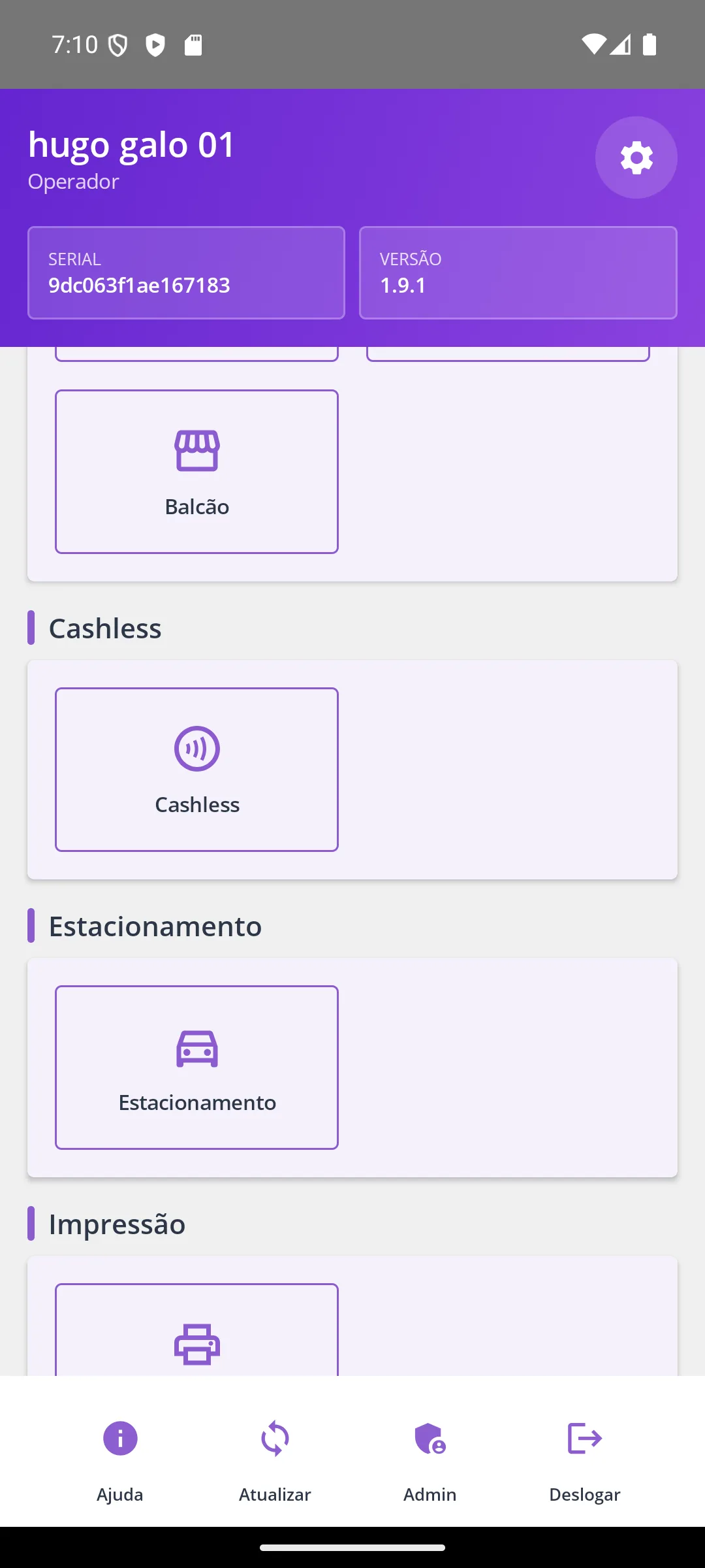 Botão Atualizar