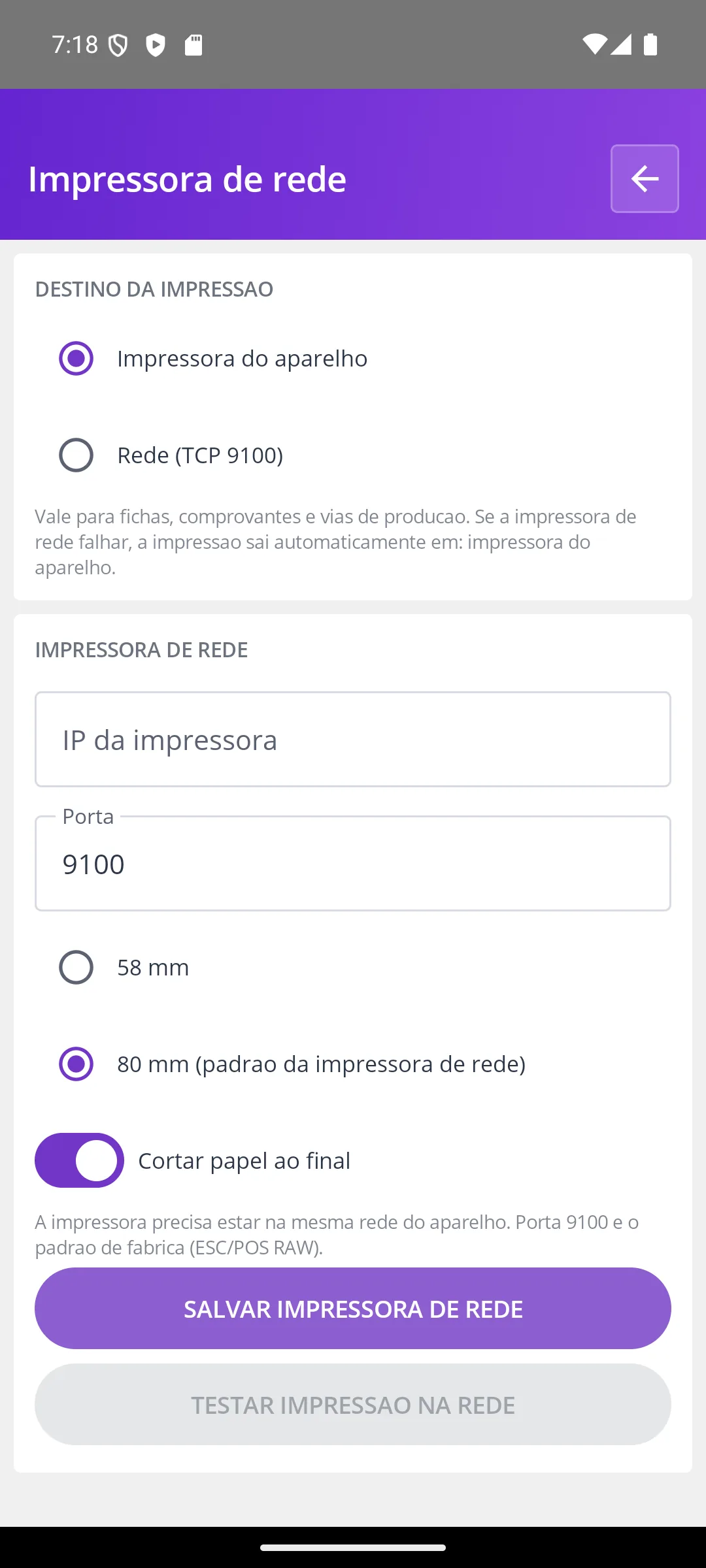 Impressora de rede