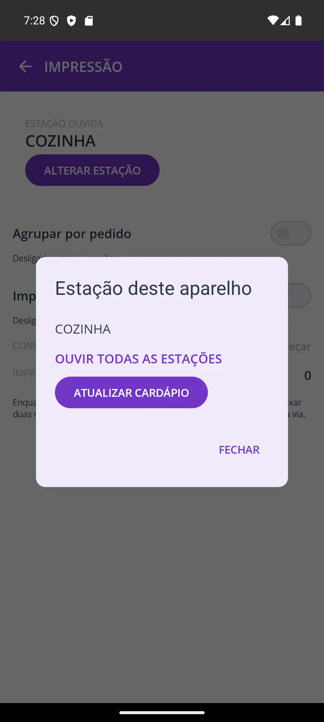 Escolher estação
