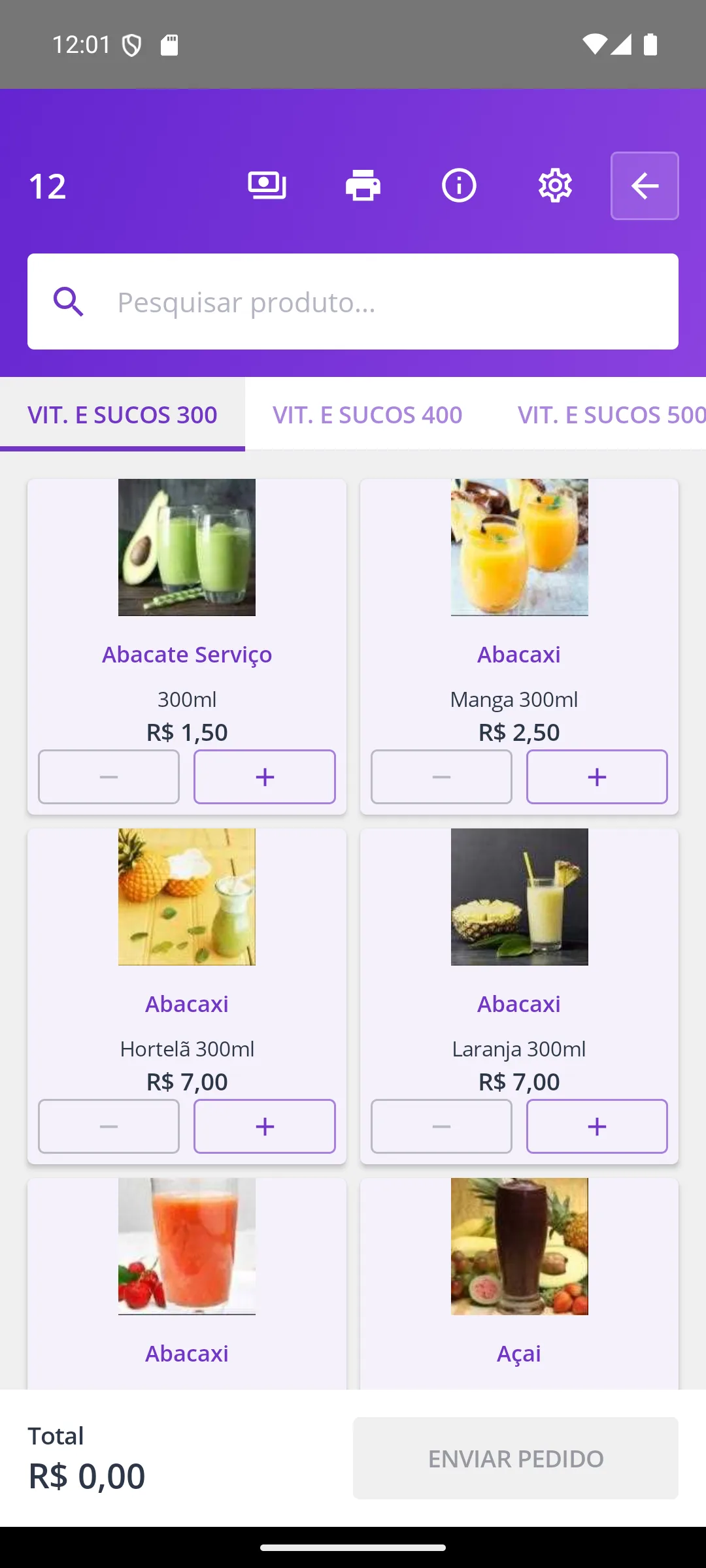 Atendimento da mesa