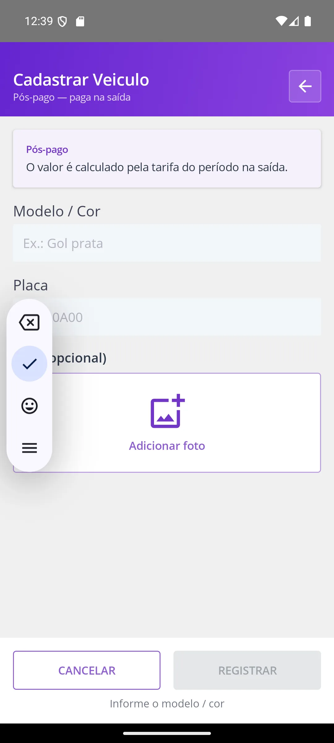 Entrada pós-paga