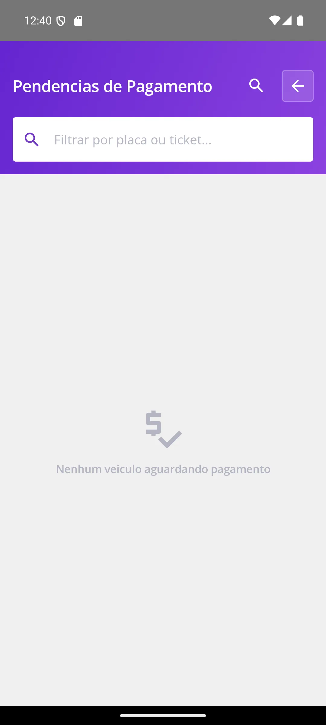 Pagamento pendente