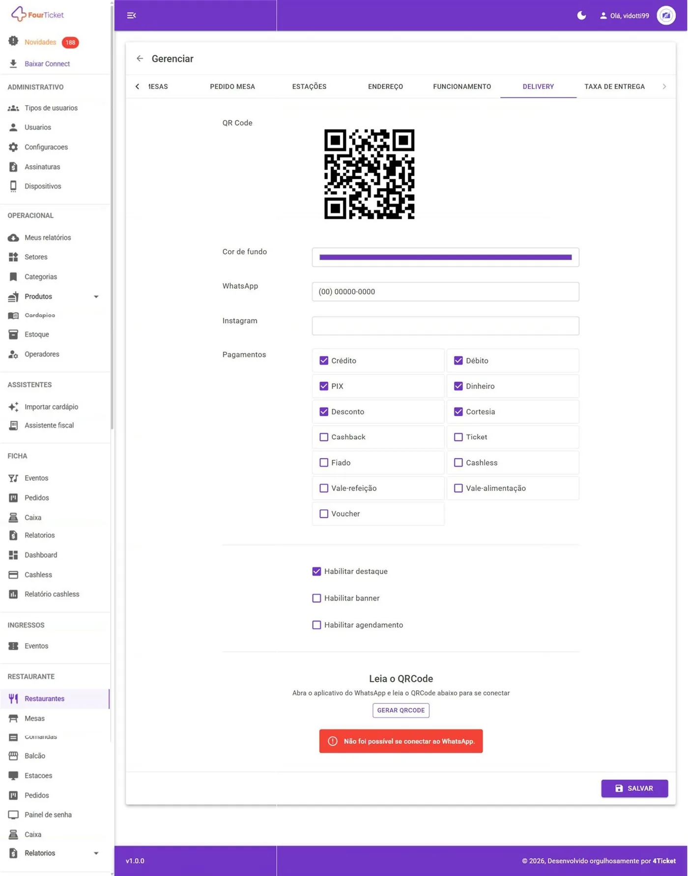 Aba DELIVERY: cardápio online e WhatsApp