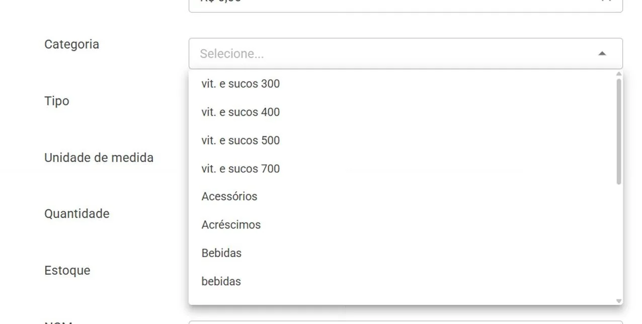 Seletor Categoria