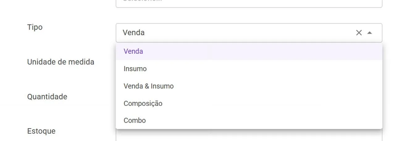 Seletor Tipo