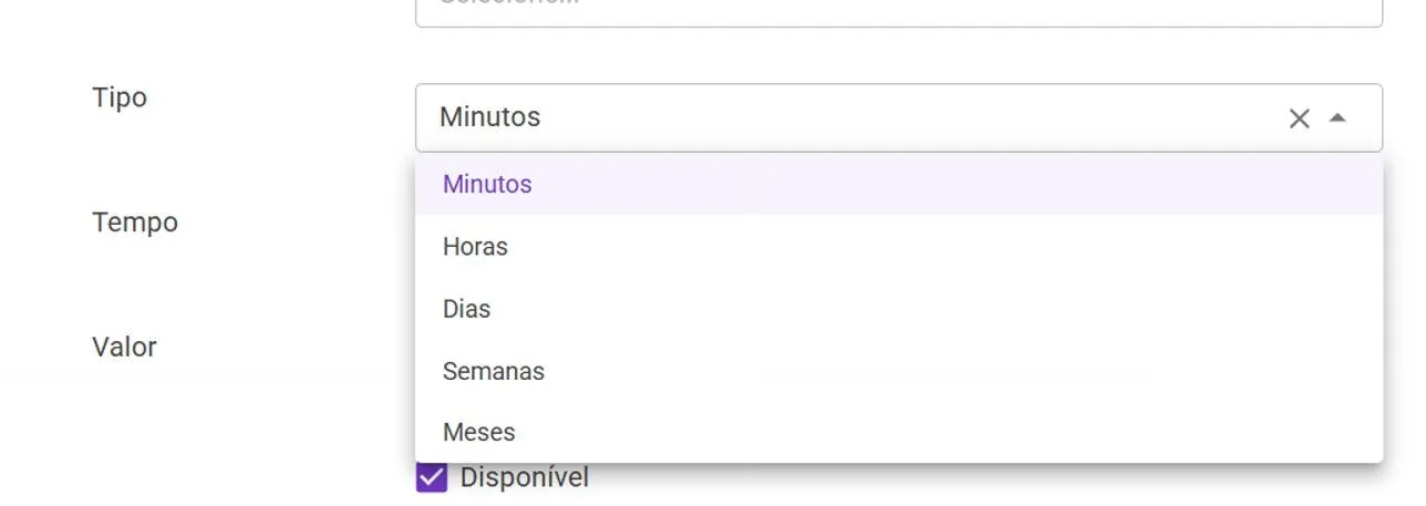 Seletor Tipo
