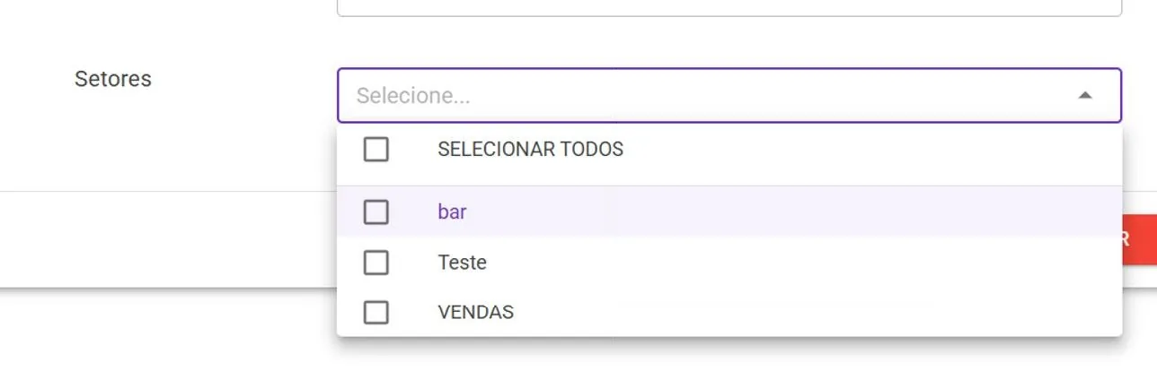Seletor Setores