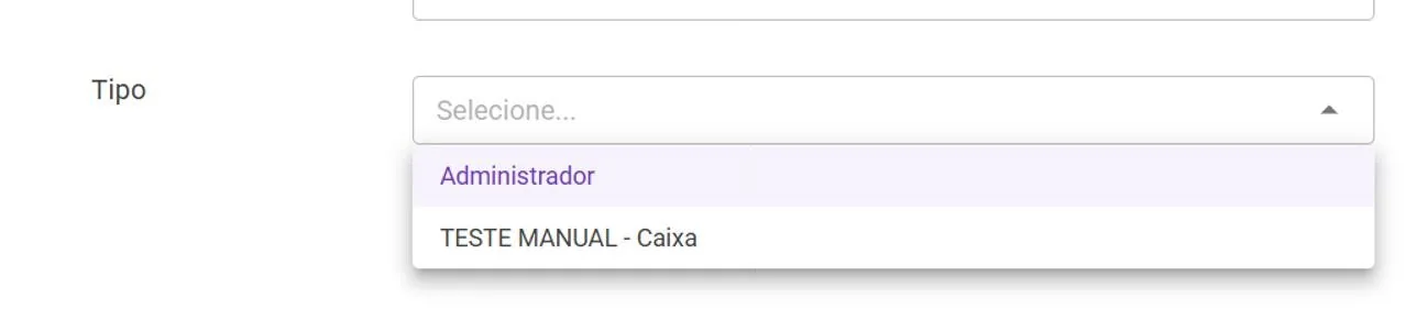 Seletor Tipo
